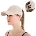 Miniatyrbilde 2 av 5: Baseballcaps med kryss-ponytail for kvinner Beige