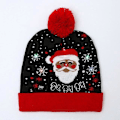 Miniatyrbilde 1 av 5: 2024 NY LED Julehatt Kreativ Blinkende LED Lys Strikket Lue Snømann Vinter Varm Farge Strikket Caps Julegave 38