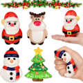 Miniatyrbilde 1 av 5: 8 stk jule-squishies med langsom oppstigning, myke jule-squishies leker inkluderer julenissen, juletre, reinsdyr og snømann