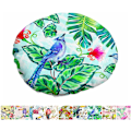 Miniatyrbild 1 av 4: Rund linnekudde stolsdyna, quiltad sittdyna blomma & fågelserie golv tatami bekväm vadderad soffa matstolar kuddar Banana Leaf