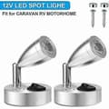 12V LED Spot Leselampe Bryter Justerbar Varmt Lys For Bobil Van Båt LED Innvendig Lys (2 Stk) -Yx