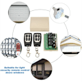 Miniatyrbild 2 av 4: 433MHZ Trådlös DC 12V 4CH Kanal Fjärrkontroll Lång Distans RF Reläbrytare 2 Sändare +1 Mottagare för Garageport/Grindlarm