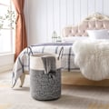 Miniatyrbilde 3 av 5: Stor kurv i bomullsreip - Tepper, leker, oppbevaring White & Grey