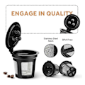 Miniatyrbilde 2 av 4: Pakke med 4 K-kopper Gjenbrukbare Kaffeputer for Dobbel Brygge Kaffemaskin Permanente K-kopper Filtre Kaffe Ac