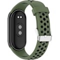 Pikkukuva 2 / 7: Älykellohihna Xiaomi Mi Band 8:lle yhteensopiva, silikoninen ranneke, vaihtohihna rannekkeelle, rannekkeen lenkki lisävarusteet army green