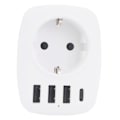 Pikkukuva 1 / 5: Moniverkkoinen USB-pistorasia, monipistokkeinen USB-laturi 1 AC-ulostulolla, 1 USB-C ja 3 USB-portilla, virtapistokkeella yhteensopiva iPhonen/iPadin kanssa, ihanteellinen kotiin
