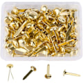 Miniatyrbillede 1 af 4: 100 stk. mini armbånd, messingfastgørere 16 x 8 mm, messingfarvede papirclips til hobby og scrapbooking gold