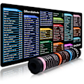 Miniatyrbillede 1 af 8: Stor Gaming Mousepad, Lang XXL Mousepad, Kontor Shortcut Mousepad, Udvidet Computer Mousepad/Skrivebordsmatte med Syet Kant til Gamer, Kontor, Hjem Office Shortcuts A 800x300mm