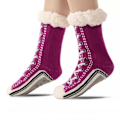 Miniatyrbillede 1 af 5: Ultra Tykke Cashmere Hjemmesko, Hjemmesko med Skridsikker Sål purple
