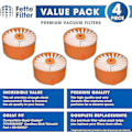 Pikkukuva 2 / 5: 4 kappaleen pakkaus vaihtosuodattimia - Yhteensopiva Black+decker Powerseries Extreme johdottoman varsi-imurin kanssa - KC