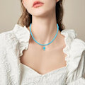 Miniatyrbilde 4 av 5: Halskjede Kristent Kors Anheng Kragebeinsperler Choker for Kvinner