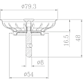 Miniatyrbilde 2 av 5: Rustfritt Stål Kjøkkenvask Plugg - Universal Kjøkkenvask Sil (Dia: 80MM), Vask Plugg Med 18 Spor, Anti-Tette Kjøkkenvask Gitter