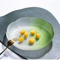 Miniatyrbilde 3 av 3: Fruktfat Glass Krystall Dessertfat Serveringsfat Multifunksjonell Brett Gradert Blomst Middagsfat Snacks Godteri Fat Green