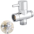 Miniatyrbilde 1 av 5: Jeffergarden 3-veis T-formet Avleder Stengeventil Dusj Toalett Bidet Sprøyte Vannadapter Kromfarge