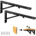Fällbart konsol - Set om 2 - Rostfritt stål - 120 kg lastkapacitet - Väggfäste för hylla - 400 mm