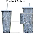 Miniatyrbild 3 av 4: 710ml Kalla Koppar med Lock & Sugrör, Återanvändbar Tumlare med Sugrör & Lock Smoothie Milkshake Kopp Dubbelväggig Kall Kopp