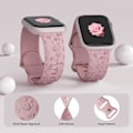 Miniatyrbilde 2 av 7: Gravert Rem for Apple Watch-reimer, iwatch-reim Kvinner, Myk Silikon Rose Blomstermønster Bånd for iWatch Series-reim Starlight/Pink Sand 38/40/41mm
