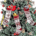 Miniatyrbild 4 av 4: 2-pack Stickade Julstrumpor, För Familjehelg Julgransdekor, Julfestdekorationer Snowflake * Double Deer