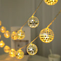 Miniatyrbild 2 av 7: LED Spegelboll Ljusslinga Disco Bar Party Julboll Högtidslampa Dekorativ Färg Color 1.5 M 10 led Battery
