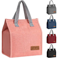 Miniatyrbilde 1 av 8: Lunsjposer for Kvinner Menn, Bærbar Isolerende Lunsjpose Vannresistent Lekkasjesikker Lunsjboks Tote Bag for Barn Jenter Gutter Voksne Pink