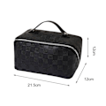 Miniatyrbild 3 av 4: PU Sminkväska Förvaringsfodral Lutande Dragkedja Gåvor Resor för Kvinnor Flickor Vit Black 21.5cmx12cmx12cm