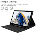 Pikkukuva 4 / 5: Samsung Galaxy Tab A8 10.5 (2022) X205 / X200 Kynäpaikka Jalustallinen Tabletti PU Nahkakotelo + Irrotettava Multicolor Black
