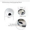 Miniatyrbilde 3 av 5: Skrivebords Wire Hole Cover Datamaskin Ryddig Grommet Bord Kabel Uttak Port Overflate Linje Boks Bord Kabel Hardware, 4stk Brushed 53mm