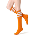 Miniatyrbillede 4 af 5: 4-pak Kvinders Knæhøje Strømper Casual Tube Strømper Orange white