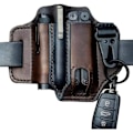 Miniatyrbild 1 av 5: Multifunktionellt bältesfodral, läder Edc-organisatör för män, Leatherman-fodral med pennhållare, nyckelhållare, ficklampa, läder Edc-fodral (br