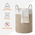 Miniatyrbilde 5 av 5: Stor kurv i bomullsreip - Tepper, leker, oppbevaring White & Brown