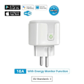 Miniatyrbilde 2 av 5: WiFi Smart Plugg 16A/20A EU Smart Sokkel med Strømmonitorering, Tidtaking og Stemmestyring