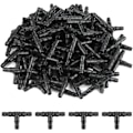 Miniatyrbild 1 av 7: 100 st T-kopplingar Bevattningssystem 1/4 tum Piggkoppling Droppbevattning T-rör - PVC Sprinkler Automatisk Bevattning Vattensystem Verktygssats