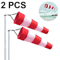 Pikkukuva 1 / 4: 2 kpl Säähaukka Ulkokäyttöön Rip-stop Tuulensukka Pyörivä Tuulensukka Ulkoinen Anemometri Paketti-hy Red and white color