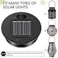 Miniatyrbild 3 av 5: St Solar Lampor Ersättning Topp 7 Sollykta Delar LED Solpanel Lykta Lock Lampor för Utomhus - MXBC