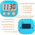 Miniatyrbild 3 av 5: 2-pack klassrumstimer för lärare barn stor magnetisk digital timer blå rosa färg
