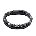 Miniatyrbild 1 av 5: Herrar Pärl Läder Armband Natursten och Läder Armband för Män Presenter 2