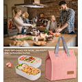 Miniatyrbilde 7 av 8: Lunsjposer for Kvinner Menn, Bærbar Isolerende Lunsjpose Vannresistent Lekkasjesikker Lunsjboks Tote Bag for Barn Jenter Gutter Voksne Pink