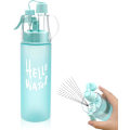 Miniatyrbild 1 av 7: Vattensprayflaska Misting Vattenflaska Sport Vattenflaska för Utomhus Hydrering 580ml Drickflaska med Flippsugrör, för Fuktgivande Kylning Frosted Blue