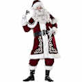 Miniatyrbild 1 av 3: Plus Size Deluxe Sammet Juldräkt Cosplay Par Santa Claus Kläder Festkläder Juluniform Kostym För Män Kvinnor Red  Man M