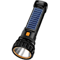 Miniatyrbilde 1 av 7: Solcelle/Ladesbar Multifunksjons LED-lommelykt med 1000 Lumen, Nødstrobelys og 1200 mAh Batteri, Nødstromforsyning og USB