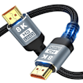 Pikkukuva 10 / 10: HDMI-yhteensopivat kaapelit 2.1 48 Gbps 8K Ultra High Speed ​​punottu kaapeli, 4K @ 120Hz, 8K @ 60Hz, HDCP 2.2 & 2.3, HDR 10 2M