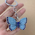 Miniatyrbillede 4 af 5: Nøglering til Piger Kvinder Butterfly Nøglering Krystal Butterfly Vedhæng Nøglering Nøglering Charm Bil Taske Tegnebog Hængende Blue