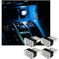 Miniatyrbillede 1 af 4: 4 stk. USB LED Bil Lys, Mini USB Bil Lys, Plug-in USB Interface Bagagerums Stemningsbelysning Bærbar Natlampe Ice blue