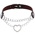 Miniatyrbild 2 av 3: Punk Goth PU Läder Choker Halsband med Hjärthänge Berlocker Choker för Kvinnor Män F
