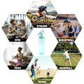 Miniatyrbild 7 av 7: Vattensprayflaska Misting Vattenflaska Sport Vattenflaska för Utomhus Hydrering 580ml Drickflaska med Flippsugrör, för Fuktgivande Kylning Glossy Blue