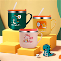 Miniatyrbilde 2 av 5: Wharick 270ml Læringskopp for Drikking Enkel å Bruke Praktisk Søt Dinosaur Barn Sippy Cup for Barn Pink