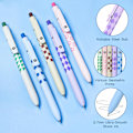 Miniatyrbillede 3 af 7: Gelpen, 0,7 mm Sort Blækpen, Tilbagetrækkende Fin Spids Glat Skrivepen til Journal Noter, Sød Kontor Skoleforsyninger Gave til Drenge og Piger 5 Pcs Geometric