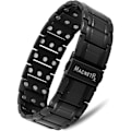 Miniatyrbillede 1 af 6: 1 STK Styrke Titanium Magnetisk Armbånd - Magnetiske Armbånd til Mænd - Premium Foldbart Spænde og Justerbar Længde Black