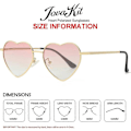 Miniatyrbilde 3 av 5: SDIGV Polariserte Hjerte Solbriller for Kvinner Mote Nydelig Stil Metallramme UV400 Beskyttelse Linse Gold Gradient Pink