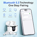 Miniatyrbilde 3 av 6: Bluetooth Hodetelefoner, Bluetooth 5.3 Trådløse Ørepropper med LED-indikator, IP7 Vanntette Øretelefoner